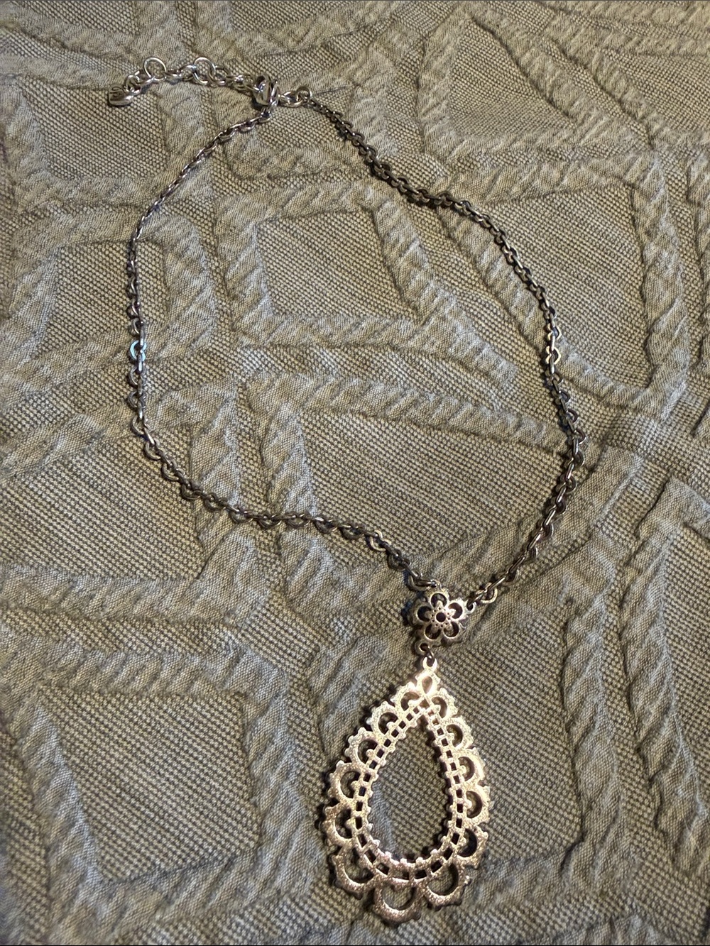 Brighton Delicate Silver-Tone Filigree Teardrop Necklace - Women's Jewelry
